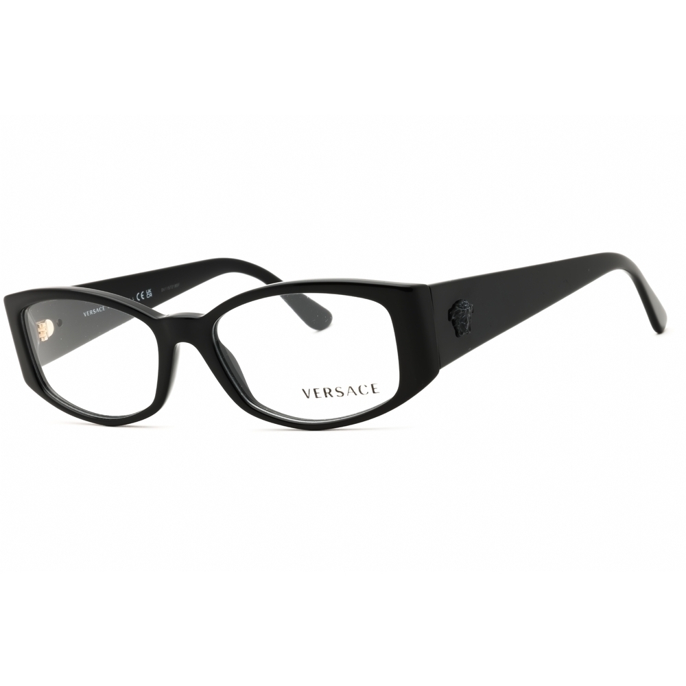 NWT Versace VE3343 Black Rectangle 54mm Eyeglasses